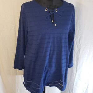 Jones New York Signature Blue Knit Top M